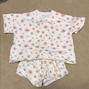 Kids Floral Matching Set - White and Tan